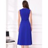 INSPIRE CHIC Women's Sleeveless Crew Neck High Waist A-Line Midi Office Dresses - 3 of 4