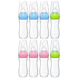 Goji Baby 4 oz Silicone Baby Food Dispensing Spoon 8 Pack - Great for 4+ Month Infants - Includes Stopper (Multicolored) - 1 of 4