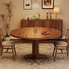 47" Round Farmhouse Dining Table for 4 - Wood Tabletop Circle Kitchen Table with Stable Base, Ideal for Home Dining Room & Living Room(Only Table) - 4 of 4