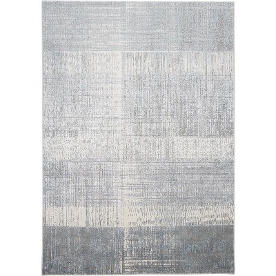 Azure Modern Abstract White/Gray/Blue Area Rug