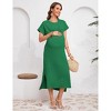 Clearlove Womens Maxi Dresses Split T Shirt Dress Crew Neck Short Sleeve Dresses - 4 of 4
