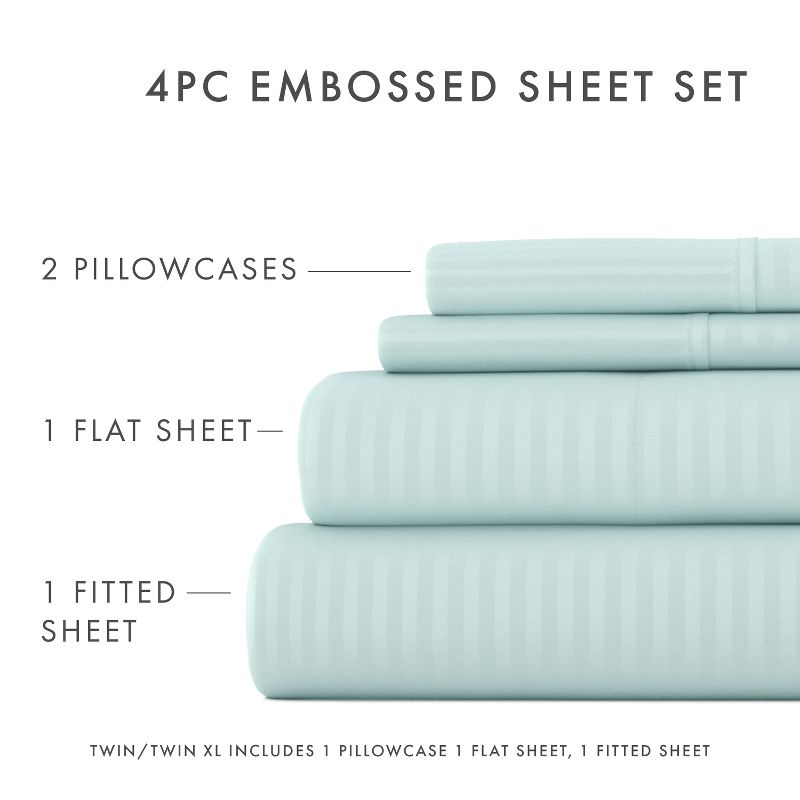 Luxe Embossed 4 Piece Sheet Set - Ultra Soft, Easy Care - Becky Cameron, 5 of 13