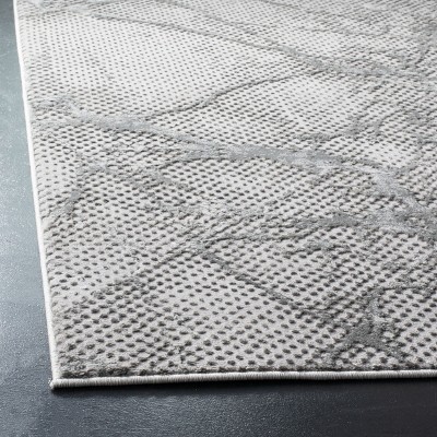 Abstract Silken Square 6'7" Grey Textured Area Rug