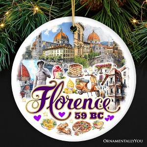 Illustrated Scenery of Florence City Ceramic Ornament, Italy Travel Souvenir and Christmas Gift| OrnamentallyYou - 1 of 4