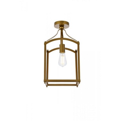 Elegant Lighting Janet 1 light flush mount in brass