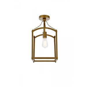 Elegant Lighting Janet 1 light flush mount in brass - 1 of 4