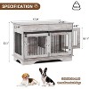 Coucheta 47" Dog Crate Furniture with 2 Storage Drawers & Removable Divider - Large Pet Cage for 1 Big Dog or 2 Small Dogs - 4 of 4
