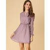 INSPIRE CHIC Women's Choker V Neck Vintage Flared Gilding Metallic Shiny Star A-Line Dress - 2 of 4