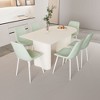 NicBex 63" Dining Table Set for 6 Cream Style Dining Table Round Wave Table Legs with 6 Chairs, Buy 6 Chairs and Get 2 Free - 4 of 4