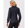 Allegra K Women's Elegant Collar V Neck Long Sleeve Work Office Satin Button Down Shirt - 4 of 4