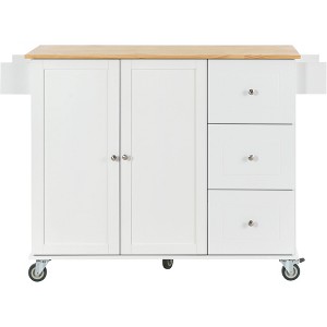 NicBex 52.76Inch Rolling Kitchen Island with 2 Door Cabinet,3 Drawers and Drop Leaf - 1 of 4