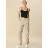 INSPIRE CHIC Women's Plaid Elastic Waist Casual Work Office Long Pants - 3 of 4