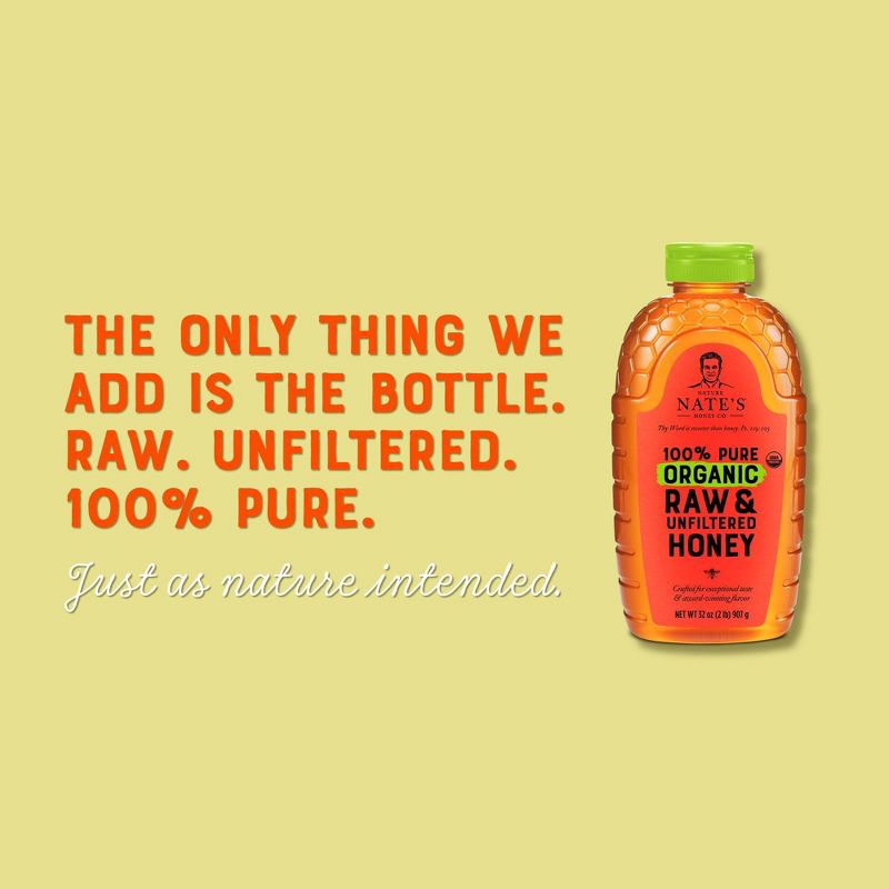 Nature Nate&#39;s 100% Pure Raw Unfiltered Organic Honey &#8211; 32oz, 4 of 9