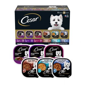 Cesar Classic Loaf in Sauce Beef, Chicken and Steak Flavor Variety Pack Small Breed Wet Dog Food - 3.5oz/36ct - 1 of 4