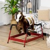 Qaba Kids Spring Rocking Horse, Ride on Horse for Girls and Boys with Animal Sounds, Plush Horse Ride-on with Soft Feel, Dark Brown - 2 of 4