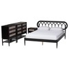 Baxton Studio Florica Art Deco Black Wood Queen 4-Piece Bedroom Set - 2 of 4