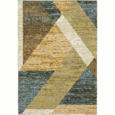 Oriental Weavers Strada STR09 Gold/ Blue Indoor Area Rug - 5'3" x 7'3"