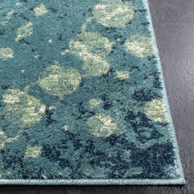 Handmade Turquoise Multi Abstract Viscose Rectangular Rug