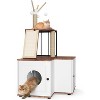 Cat Tree with Litter Box Enclosure, Hidden Litter Box Furniture with Scratching Post - 3 of 4