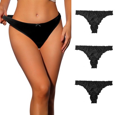 Agnes Orinda Women's Plus Size Panties Underwear Lace Breathable Mid Waist  Stretch Briefs Black Medium : Target