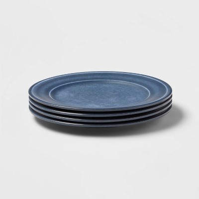 10.5" 4pk Melamine Lancashire Dinner Plates Blue - Threshold™