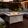 54" Propane Fire Pit Table, 50000 BTU Rectangular Steel Fire Pit with Imitation Wood Grain Finish for Outdoor Patio, Deck, Garden, Light Beige - 4 of 4
