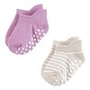 Hudson Baby Infant Girl Non-Skid No-Show Socks, Girl Asst Stripes - 3 of 4