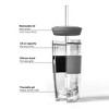 HOST  Double Wall Insulated Freezable Drink Chilling Tumbler with Freezing Gel Glasses for Red and White Wine, Straw and Lid, Plastic, 16 oz, Grey - 2 of 4