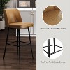 Vipbear Counter Height Swivel Bar Stools Set of 2, Upholstered Fabric Bar Stools with Backs, Metal Base, 26.9"/30.1" Seat Height - 4 of 4