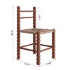 Modern Solid Wood Rattan Dining Chairs Set of 2, Ergonomic Curved Seat, Stable Chairs for Kitchen or Dining Room - The Pop Home - 4 of 4