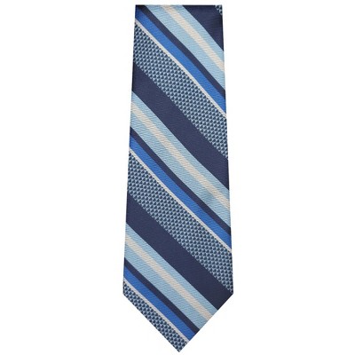 Thedappertie Men's Blue And White Stripes Necktie With Hanky : Target