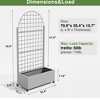Dovelina Floor Planters Mobile Metal Planter Box, Trellis for Climbing Plants, Drainage Holes and wheels - 2 of 4