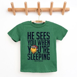 SmileyWorld He Sees You When You're Sleeping - Youth Short Sleeve Graphic T-Shirt - 1 of 4