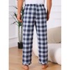 INSPIRE CHIC Men's Elastic Waist Drawstring Plaid Pajama Sleep Pants - 3 of 4