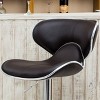 Roundhill Furniture Masaccio Cushioned Leatherette Upholstery Airlift Adjustable Swivel Barstool with Chrome Base, Brown, Set of 2 - 3 of 4