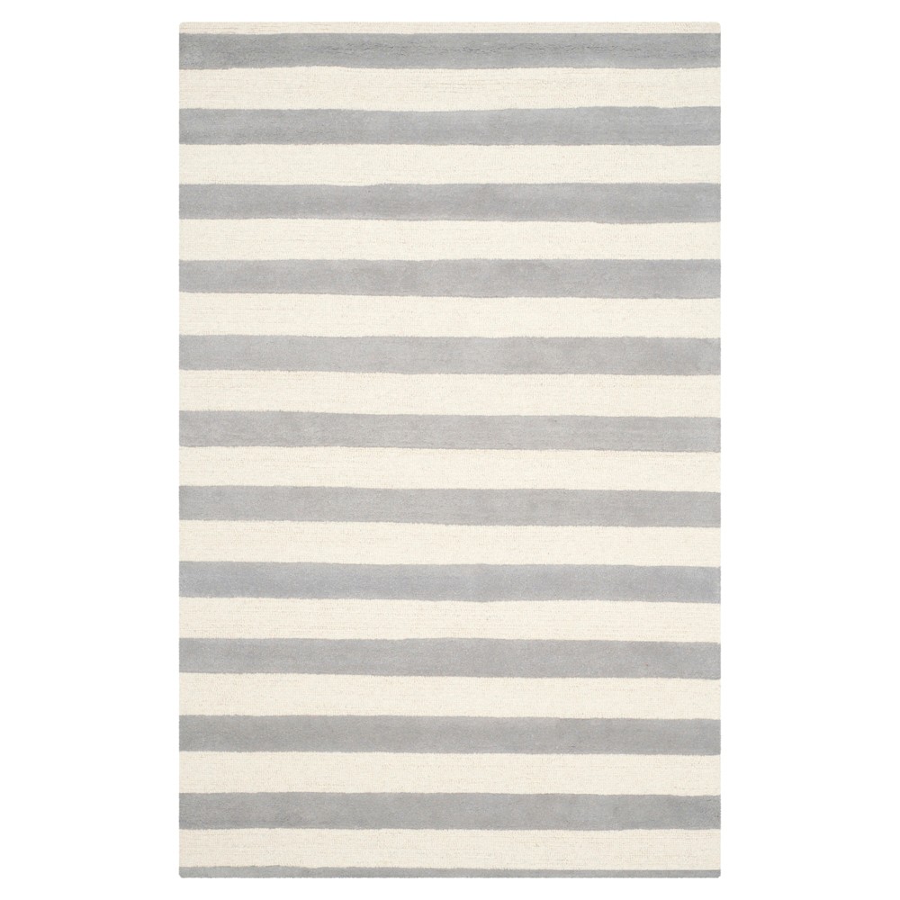 9'x12' Stripe Area Rug Gray/Ivory - Safavieh