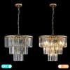 Modern Crystal Chandelier, Round Crystal Pendant Lighting, Adjustable Hanging Length Ceiling Light Fixtures For Bedroom Living Room Entryway - 2 of 4