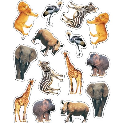 CARSON-DELLOSA Wild Animals of the Serengeti Shape Stickers 168000