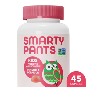 SmartyPants Kids Prebiotic & Probiotic Immunity & Digestive Health Gummy Vitamins - Strawberry Crème - 45 ct - 1 of 4