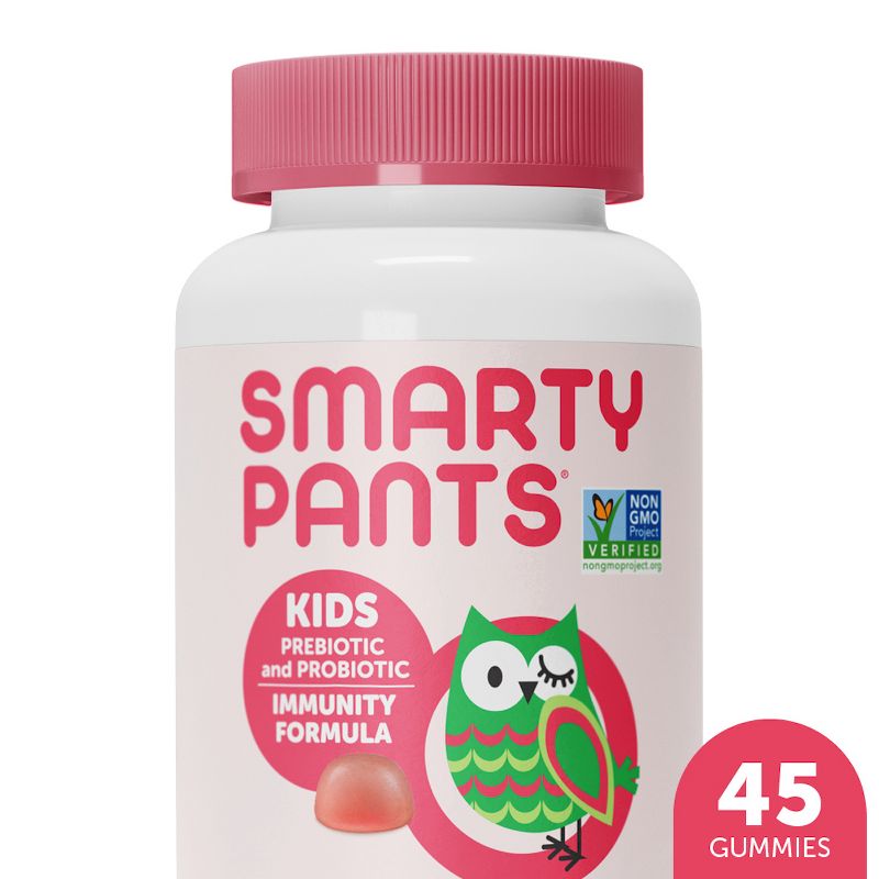 SmartyPants Kids Prebiotic &#38; Probiotic Immunity &#38; Digestive Health Gummy Vitamins - Strawberry Cr&#232;me - 45 ct, 1 of 10
