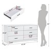 6 Drawer Dresser, Wooden Chest of Drawers Storage Organizer Dressers for Bedroom Storage Cabinet for Living Room Hallway White - 3 of 4