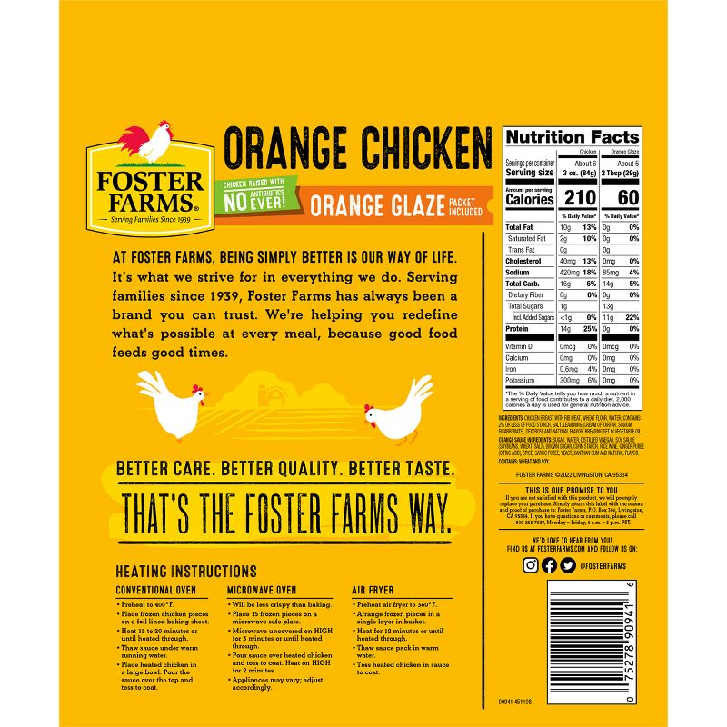 Foster Farms Frozen Orange Breaded Chicken - 24oz, 3 of 8