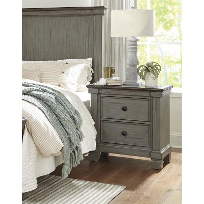 NicBex Rustic 2-Drawer Nightstand with Classic Knobs Bedside Table with Storage End Table for Bedroom, Living Room