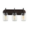 19.3" LED 3-Light Gaines Industrial Iron Mason Jar Wall Sconce Oil Rubbed Bronze/Clear - JONATHAN Y: UL Listed, Eco-Friendly - 4 of 4