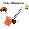 29 Inch Heavy Duty Wheeled Snow Shovel with Adjustable 5-Position Handle and Multi-Angle Carbon Steel Blade - 3 of 4