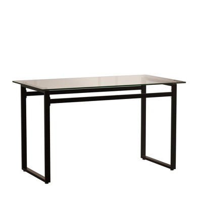 NicBex 51Inch Rectangle Dining Table with Tempered Glass Tabletop and Golden Chrome Metal Legs