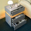 QingMoon Modern Night Stand with 3 Drawers, Led Bedside Table, with Silent Slide Drawer, for Office, Office File Cabinet Organizer - 4 of 4