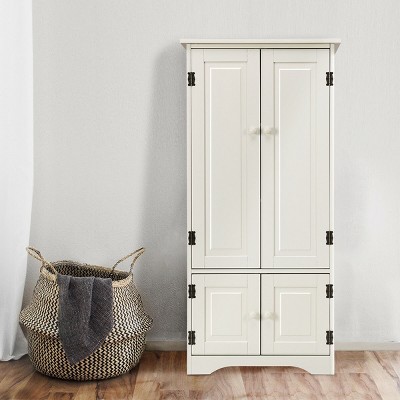 White MDF 49" Accent Cabinet with Adjustable Shelves