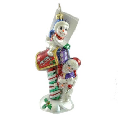  Christopher Radko Snow Of Support Ornament Snowman Mailbox  -  Tree Ornaments 