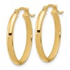 Black Bow Jewelry 3mm x 21mm 14k Yellow Gold Oval Hoop Earrings - 2 of 4